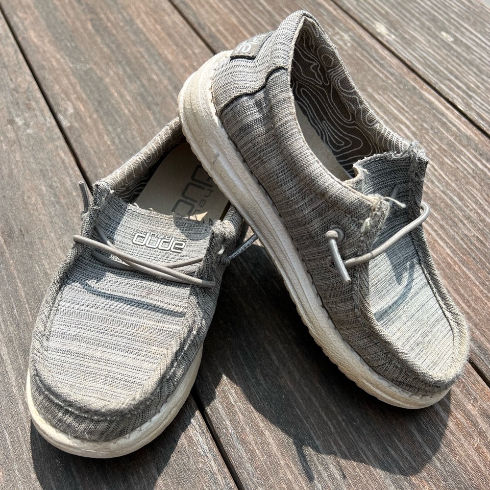 Hey dude kids Wally Linen Stone size 10